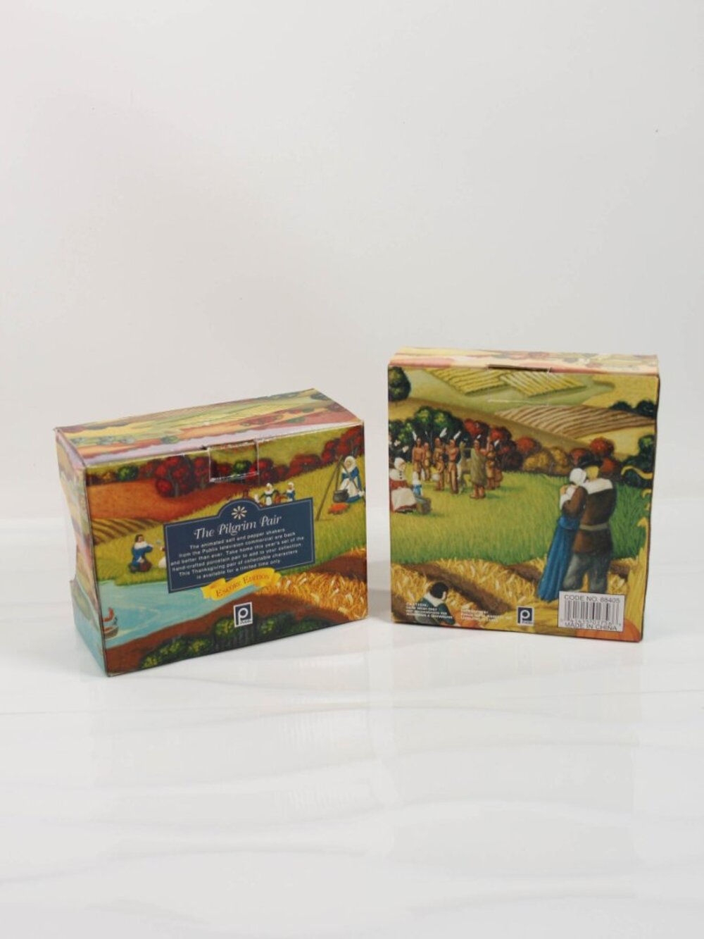 Publix The Pilgrim Pair Salt & Pepper Shakers + Spoon Rest Thanksgiving - Picture 2 of 6